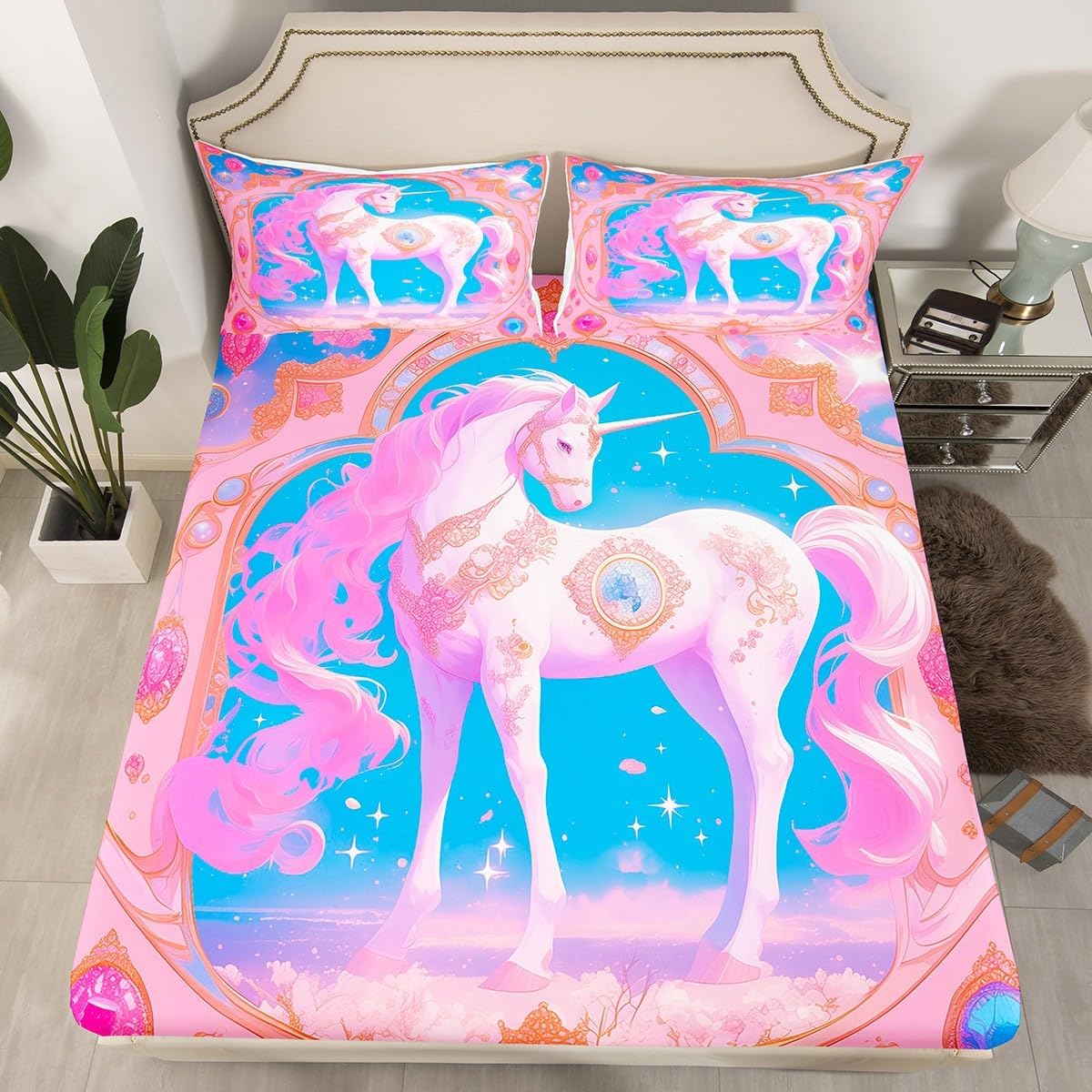 Manfei Unicorn Kids Sheet Set 4pcs