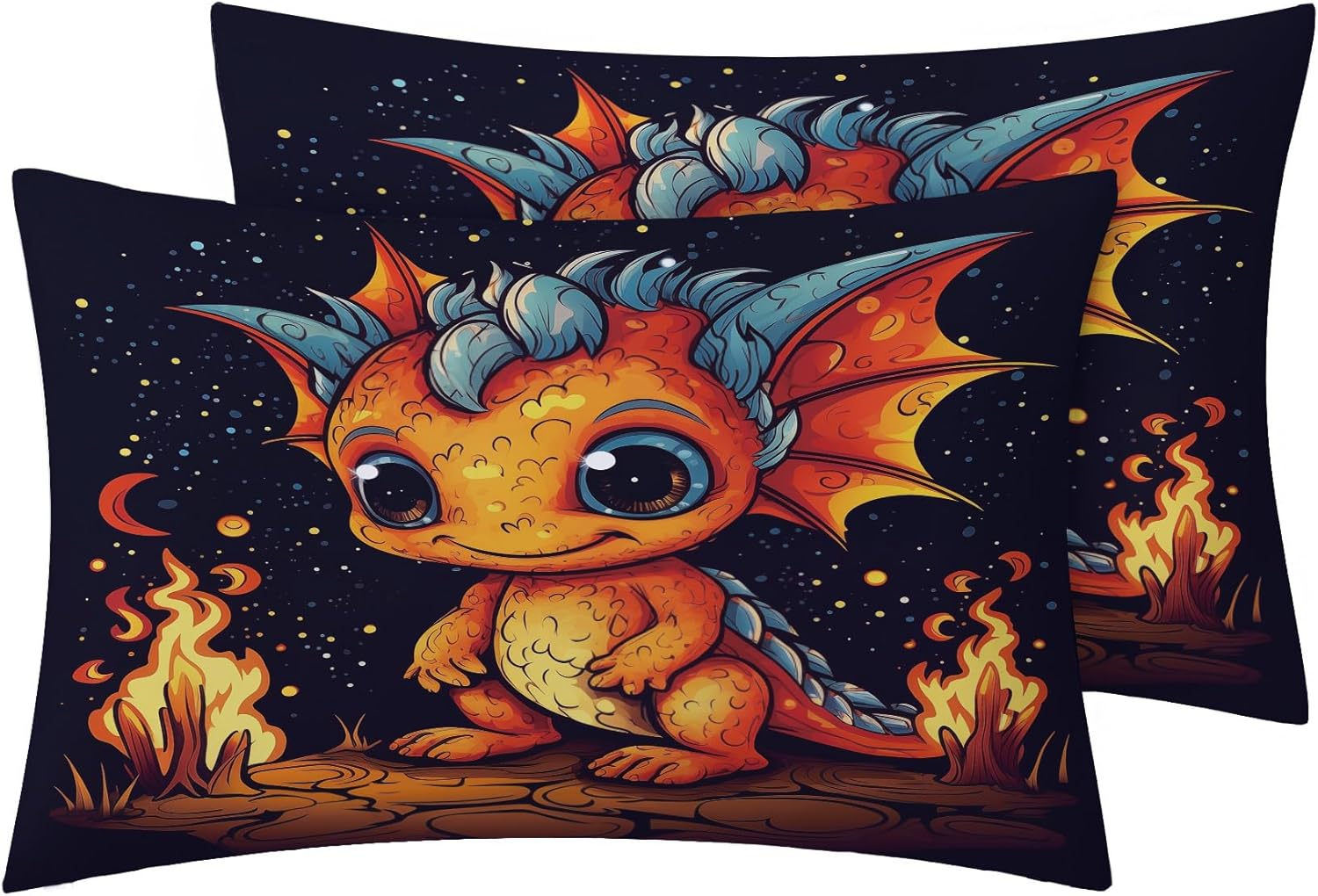 Zhrylliq Cartoon Dragon Bed Sheet Set Twin XL