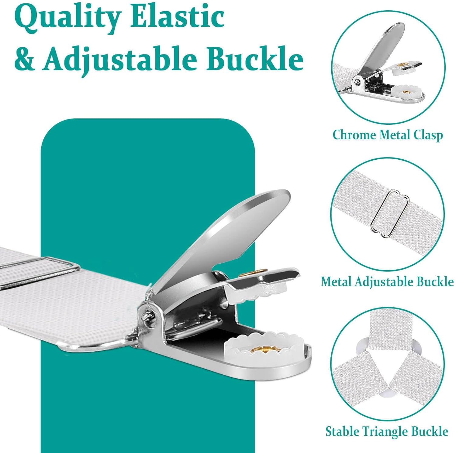 Heavy Duty Bed Sheet Holder Straps with Adjustable Clamps