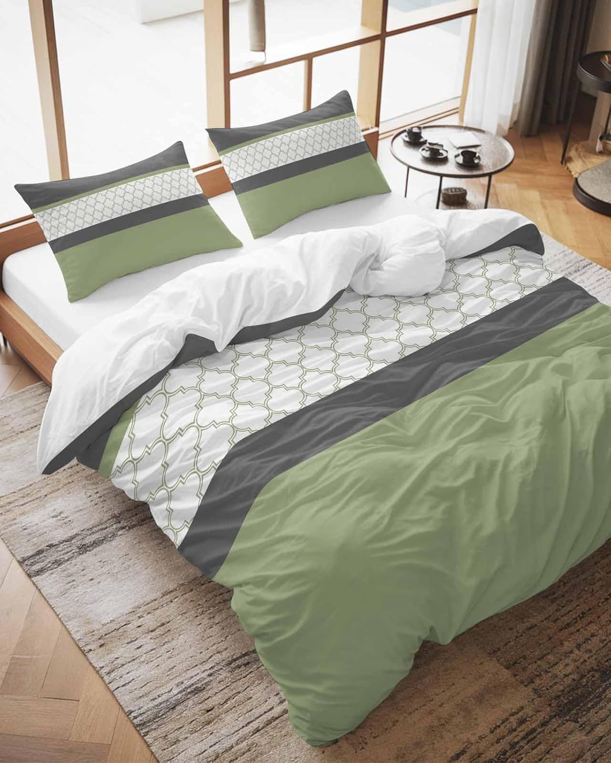 ZOE GARDEN Sage Green Duvet Cover Set 3 Piece