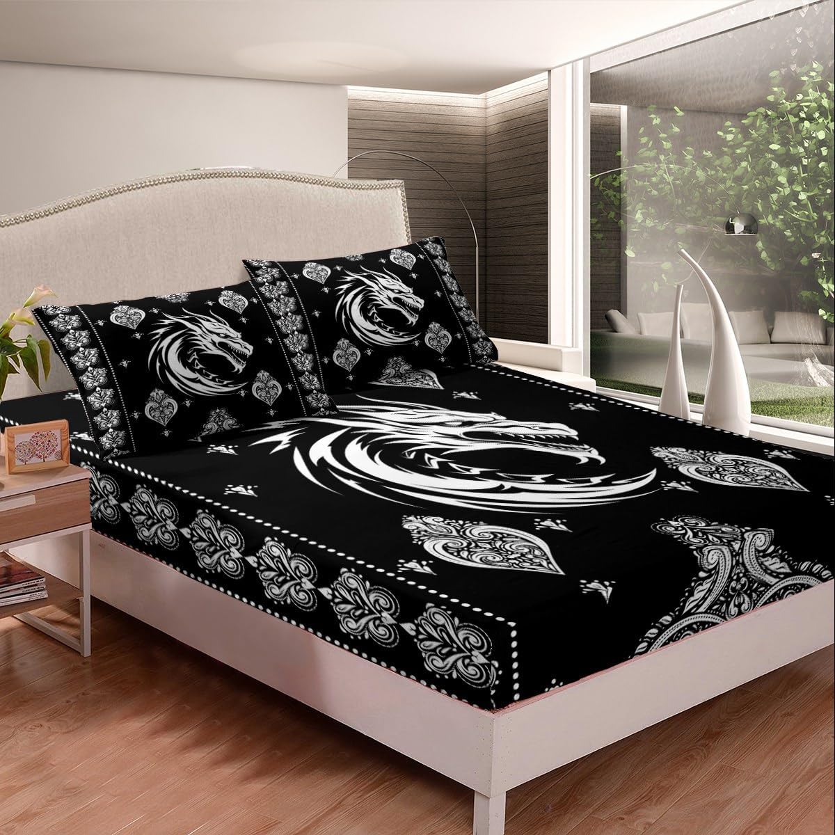 Castle Fairy Dragon Bed Sheet Set Twin Size 1