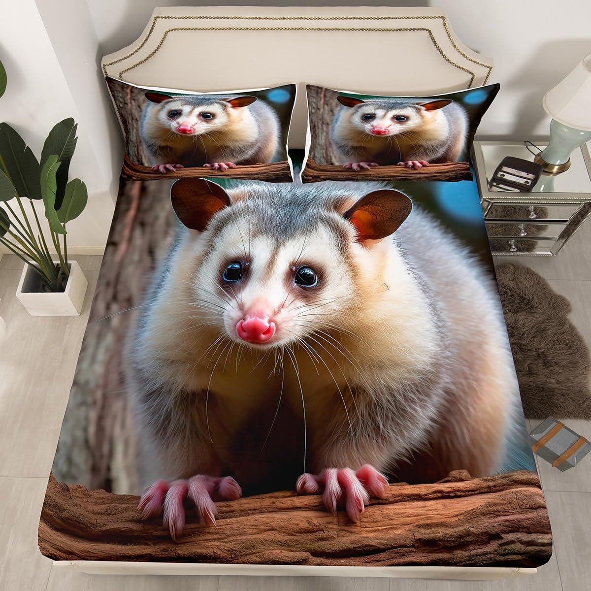 Jejeloiu Opossum Sheet Set King Size for Kids