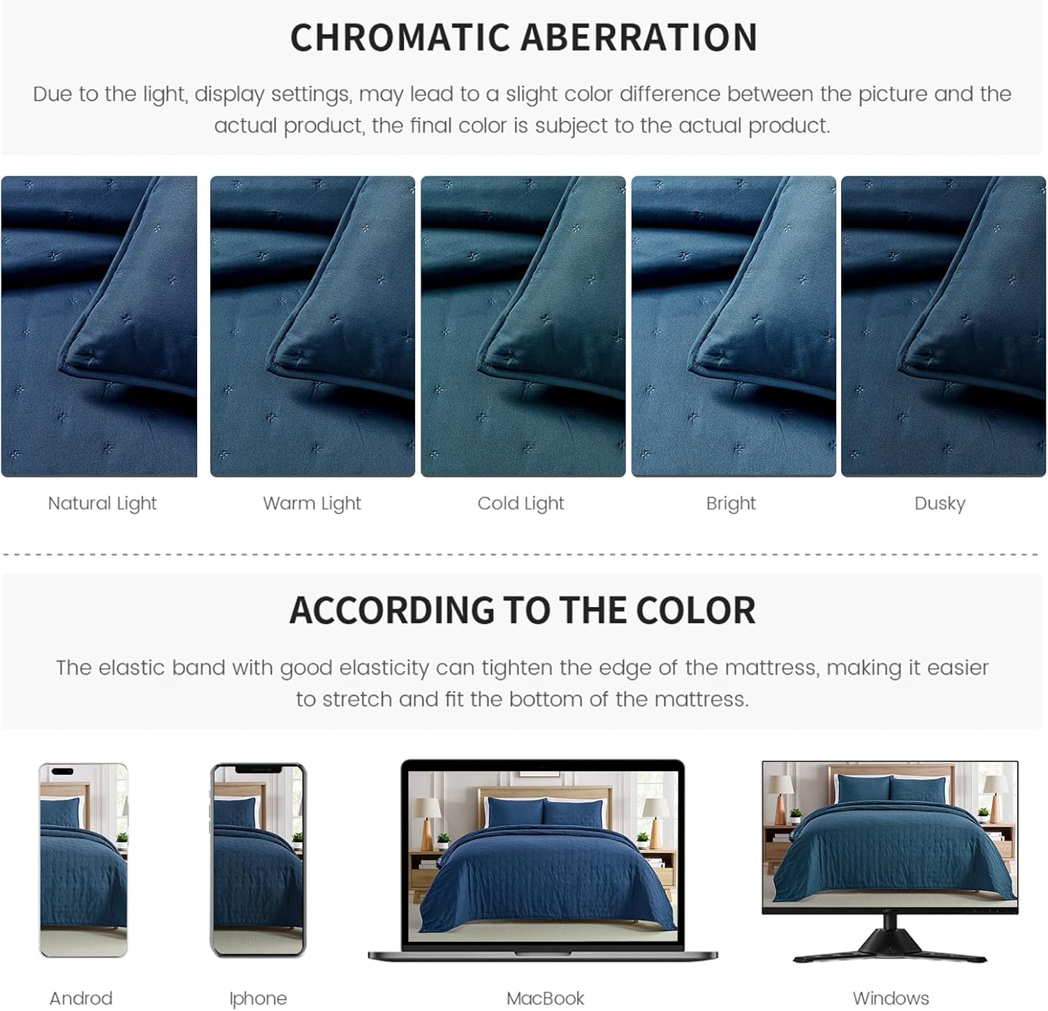 BOURINA Ultrasonic 3-Piece KingCK Quilt Set - Navy