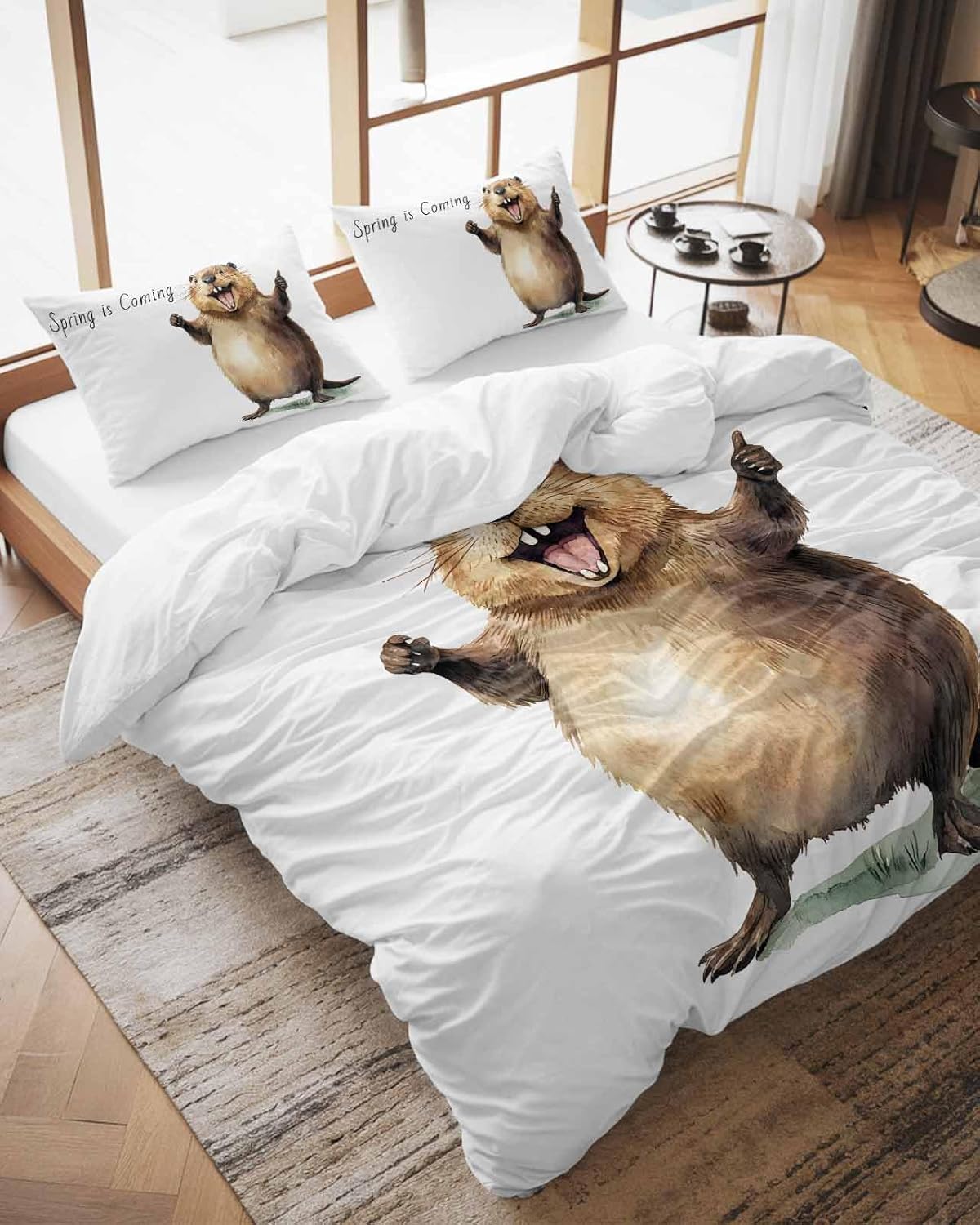 ZOE GARDEN Happy Groundhog Day Duvet Cover Set