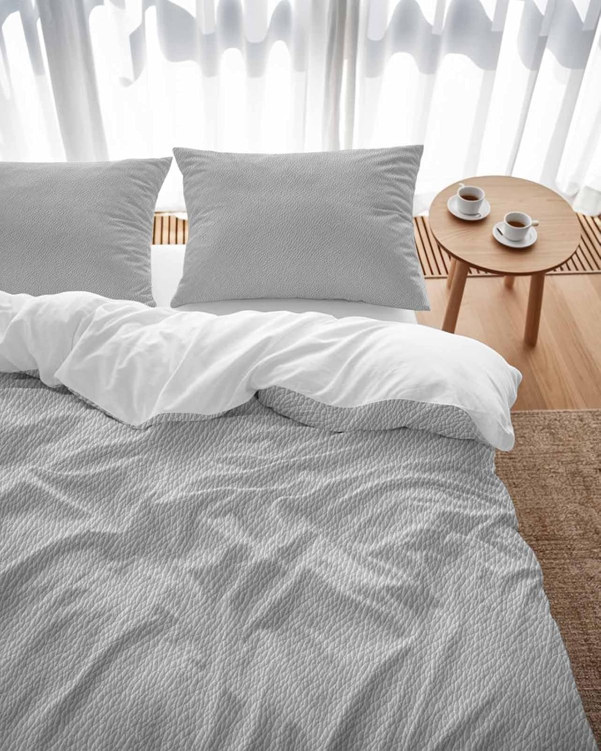 ZOE GARDEN Grey Duvet Cover Set 3 Piece