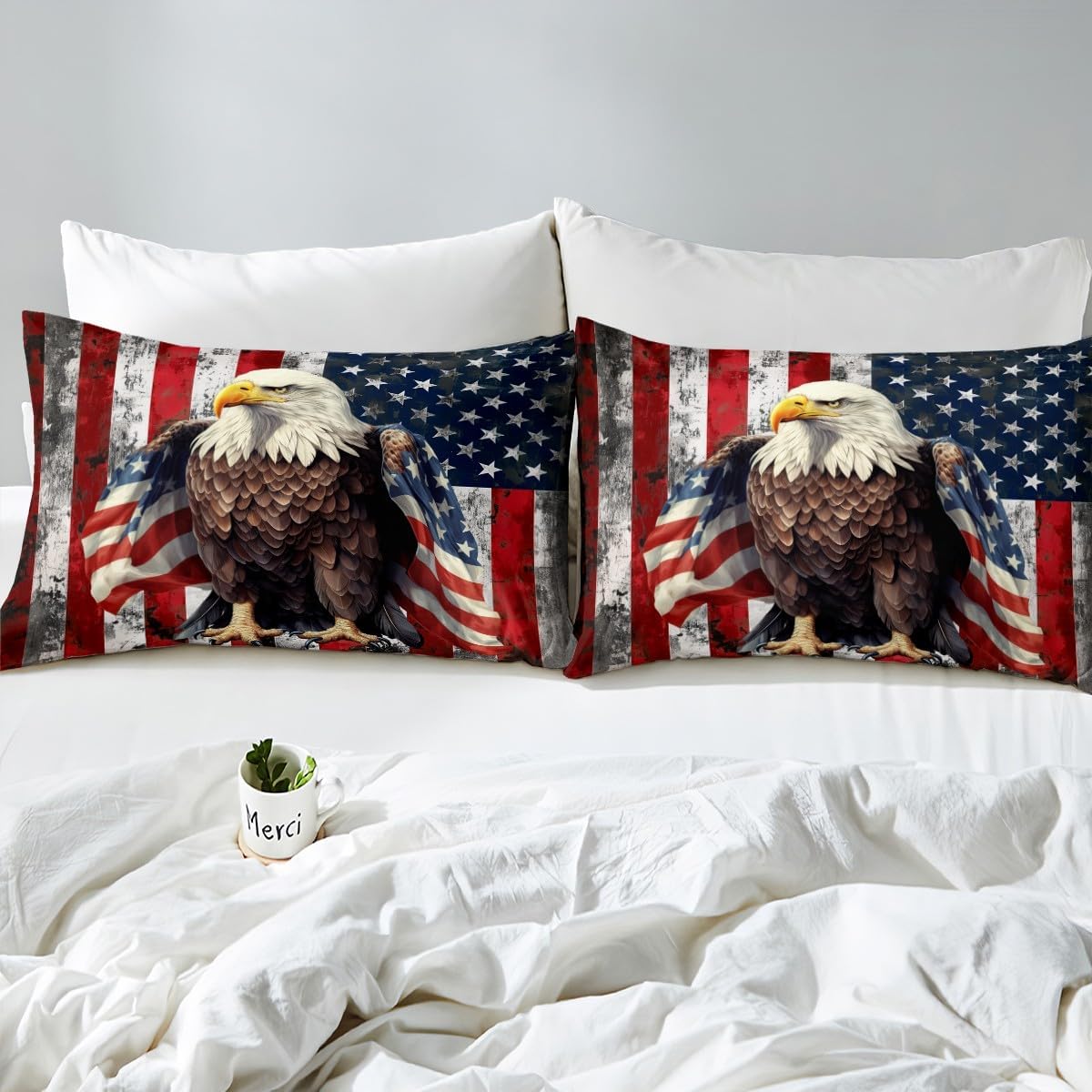 Feelyou Wild Animal Eagle King Flag Bedding Set for Kids
