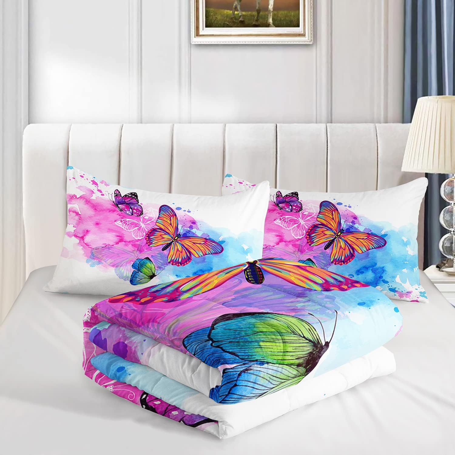 HOSIMA Butterfly Comforter Set Queen Size