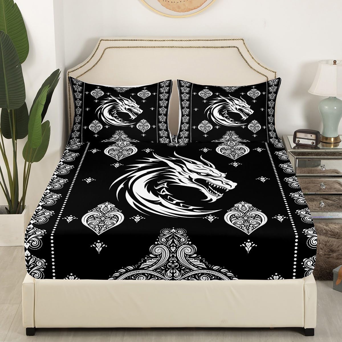 Castle Fairy Dragon Bed Sheet Set Twin Size 1