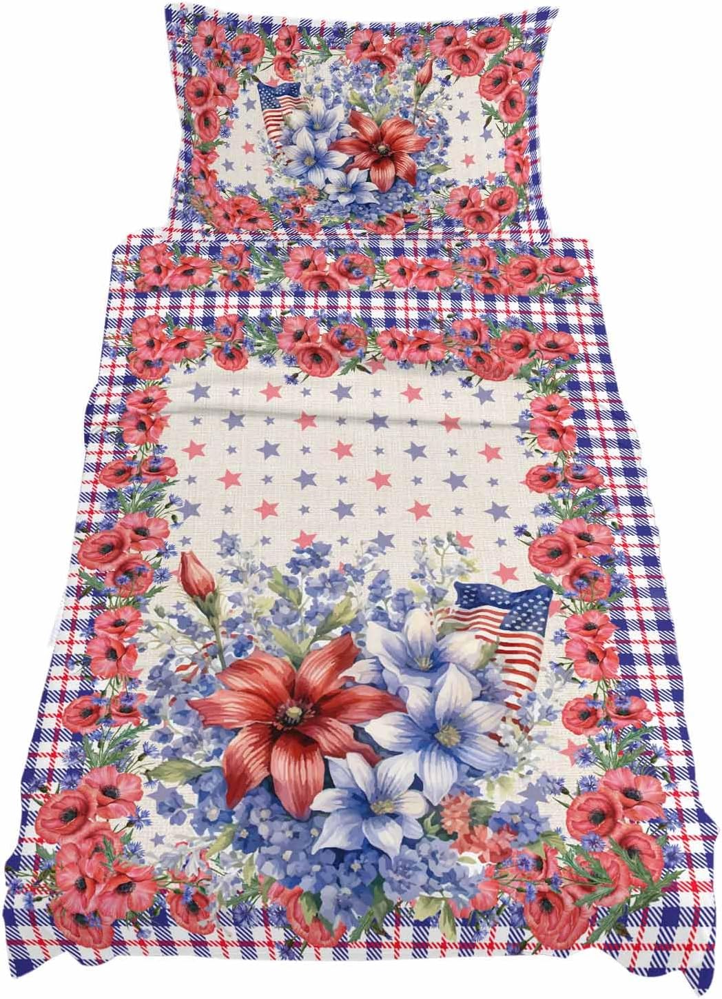 Boanket 4th of July Floral Twin XL Sheet Set 1