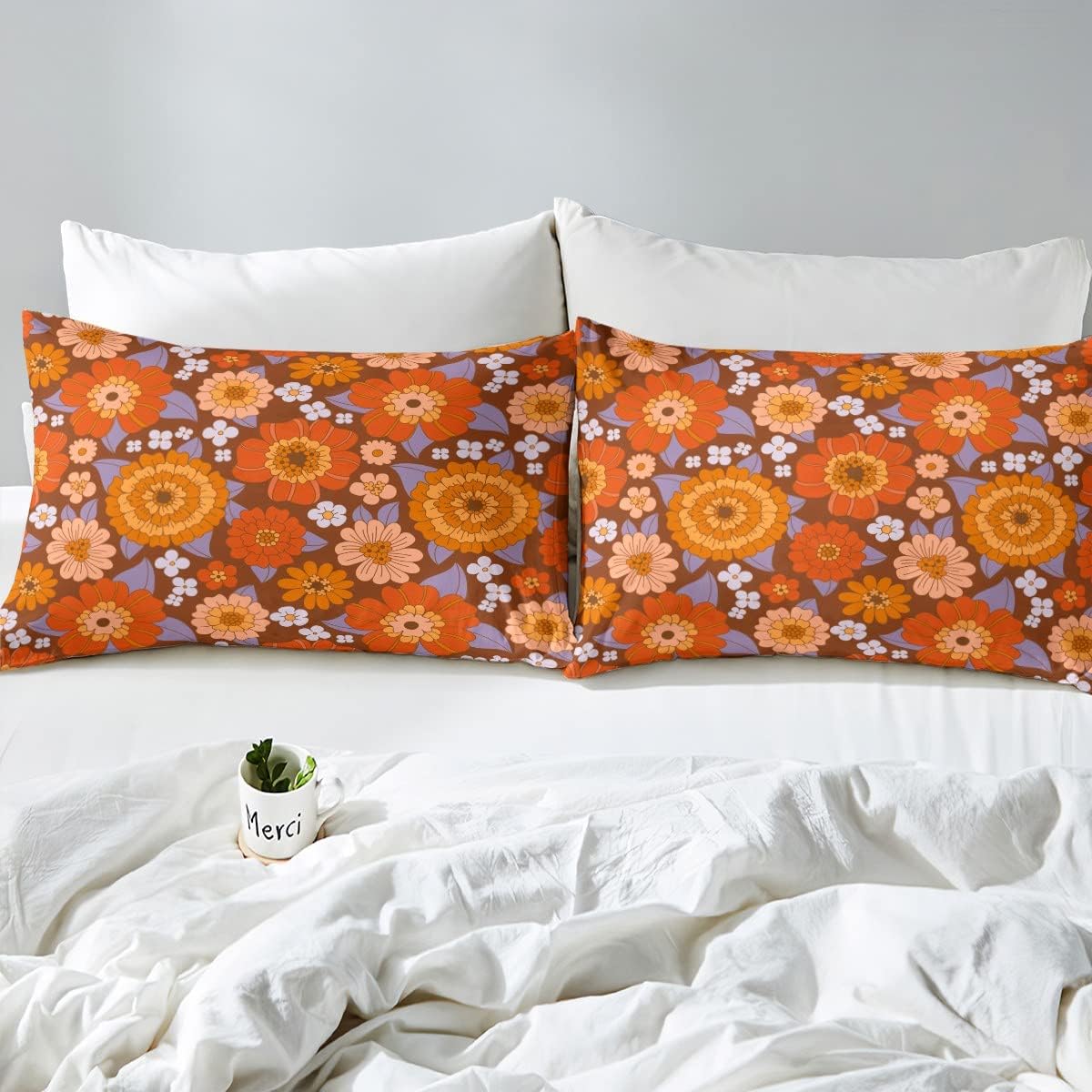 Erosebridal 70s Groovy Boho King Bed Sheet Set