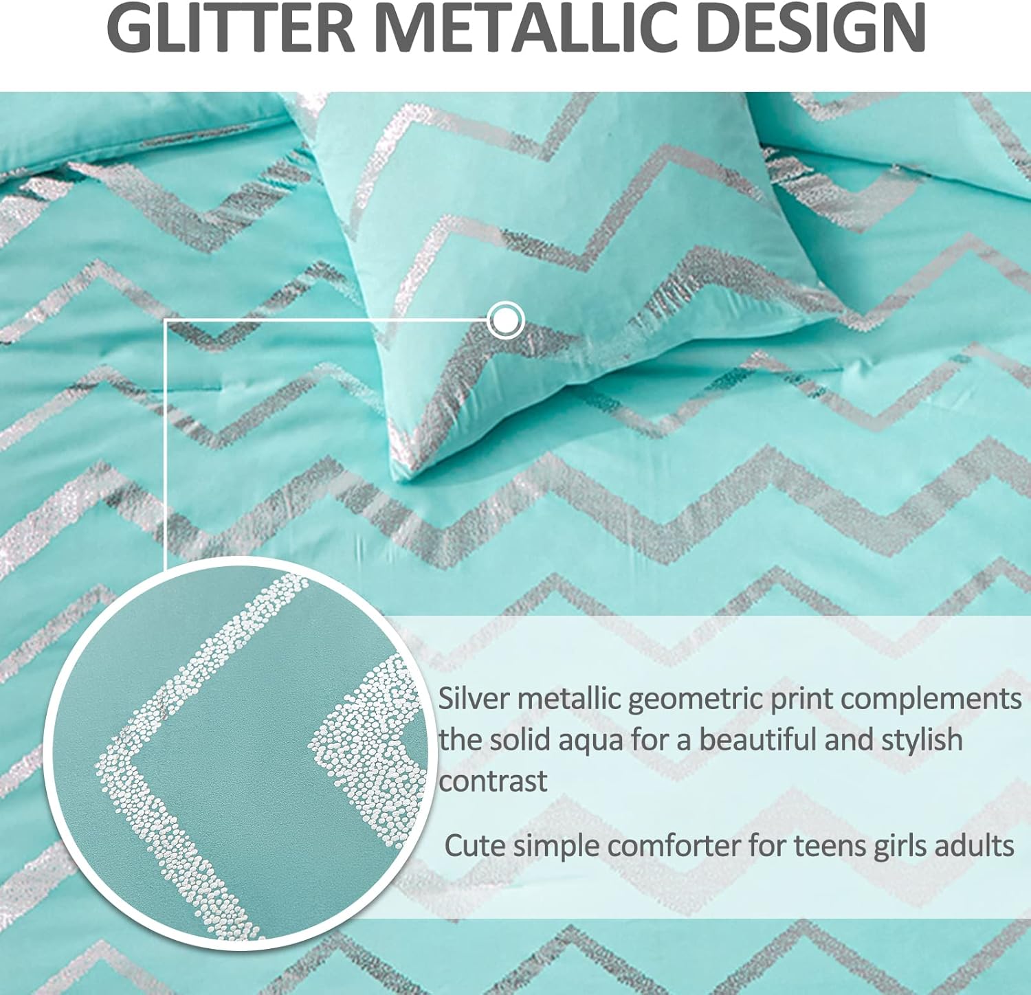 Menghomeus Aqua Comforter Set Queen Size