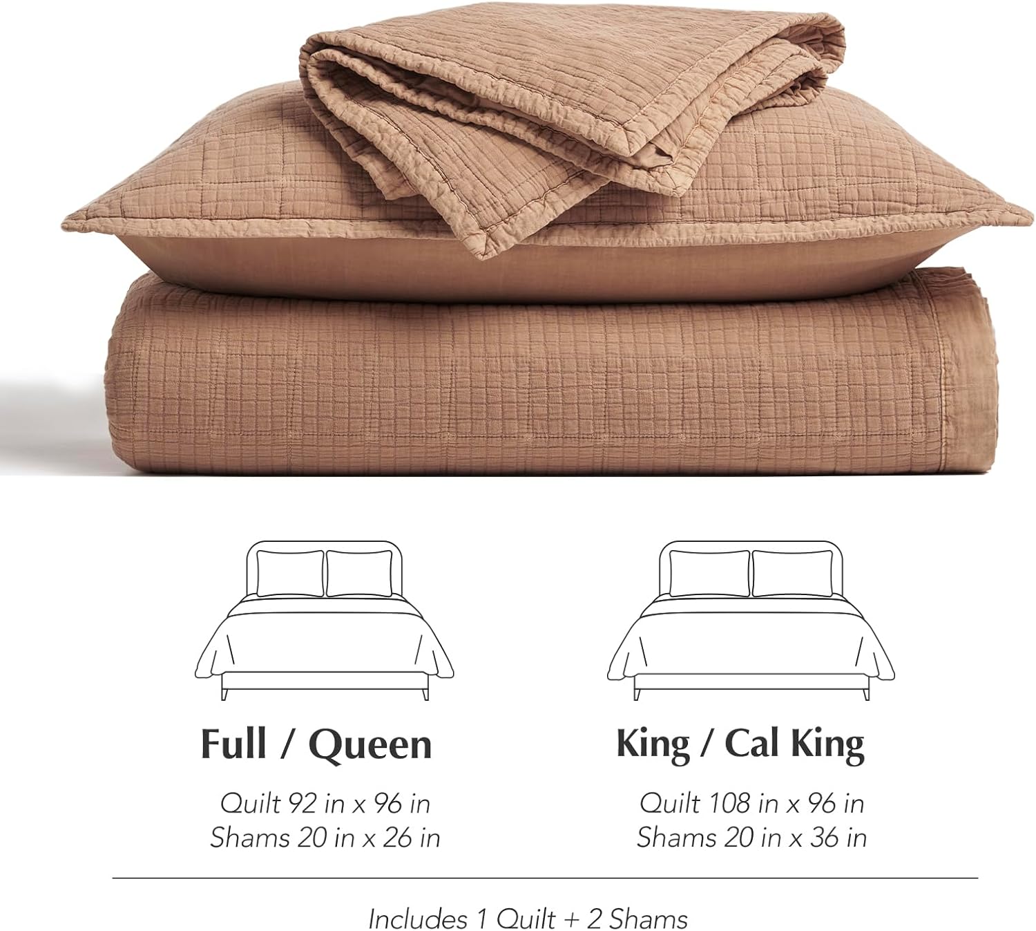 Evergracehome Stonewashed Cotton Quilt Set Full Queen