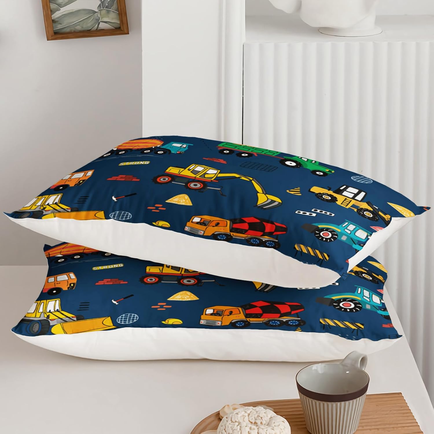 QOOMO Construction Themed Comforter Set for Kids