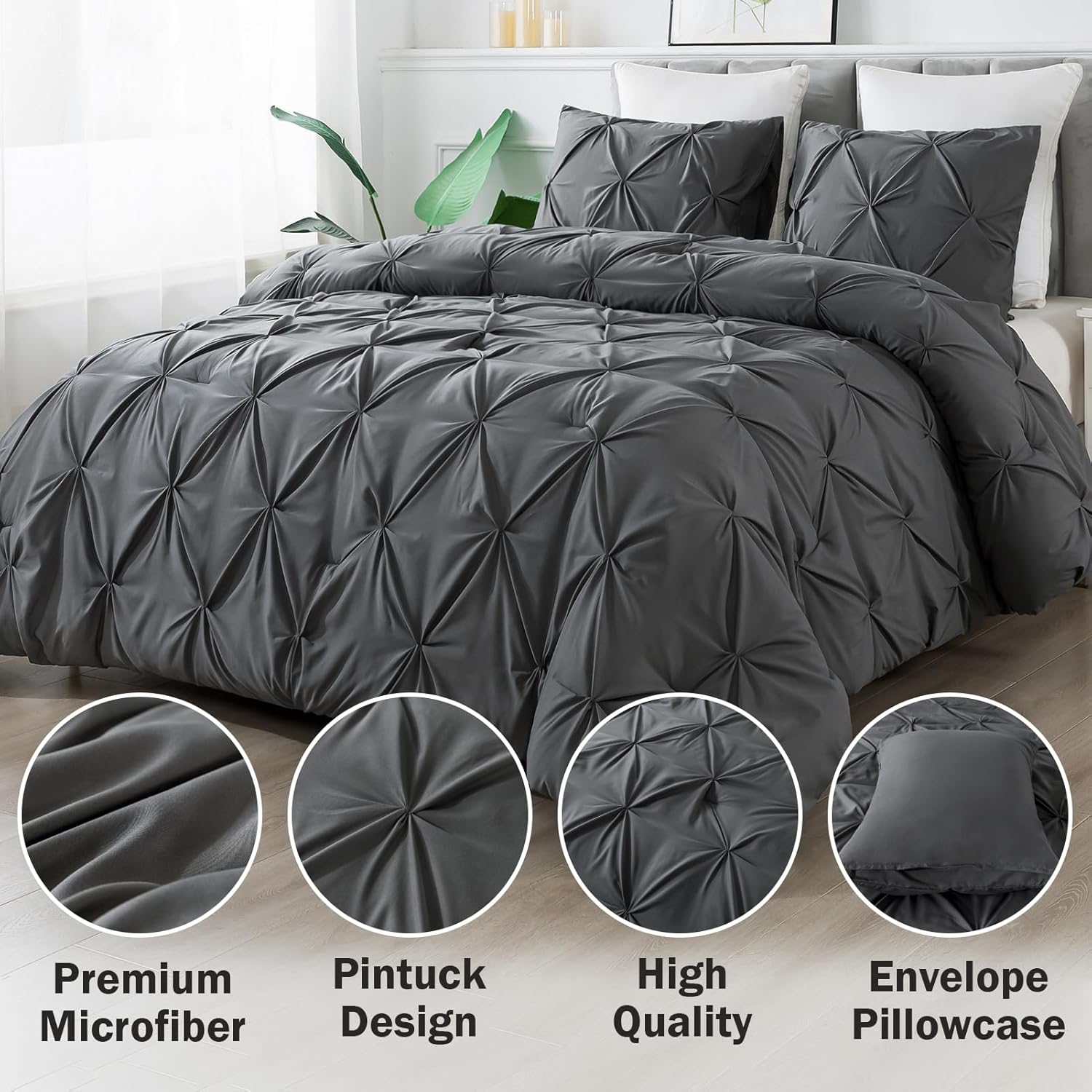 Andency Dark Gray California King Comforter Set