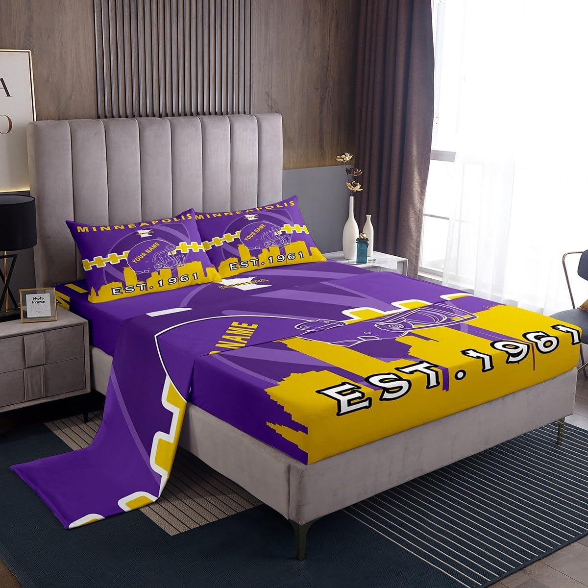 Erosebridal King Size Football Sheet Set with Pillowcases