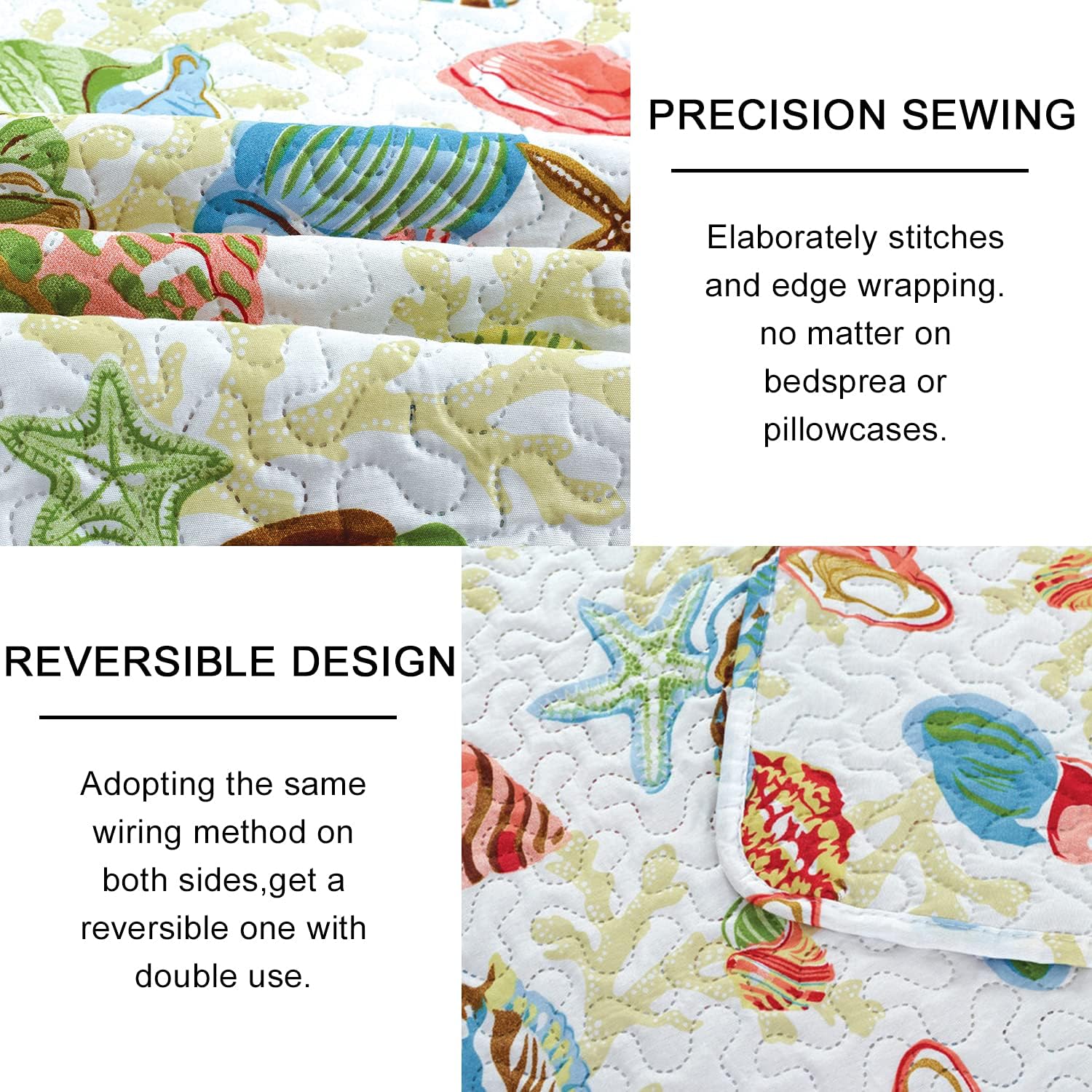 Jarson 3 Pcs Coastal Quilt Set Twin Size 1