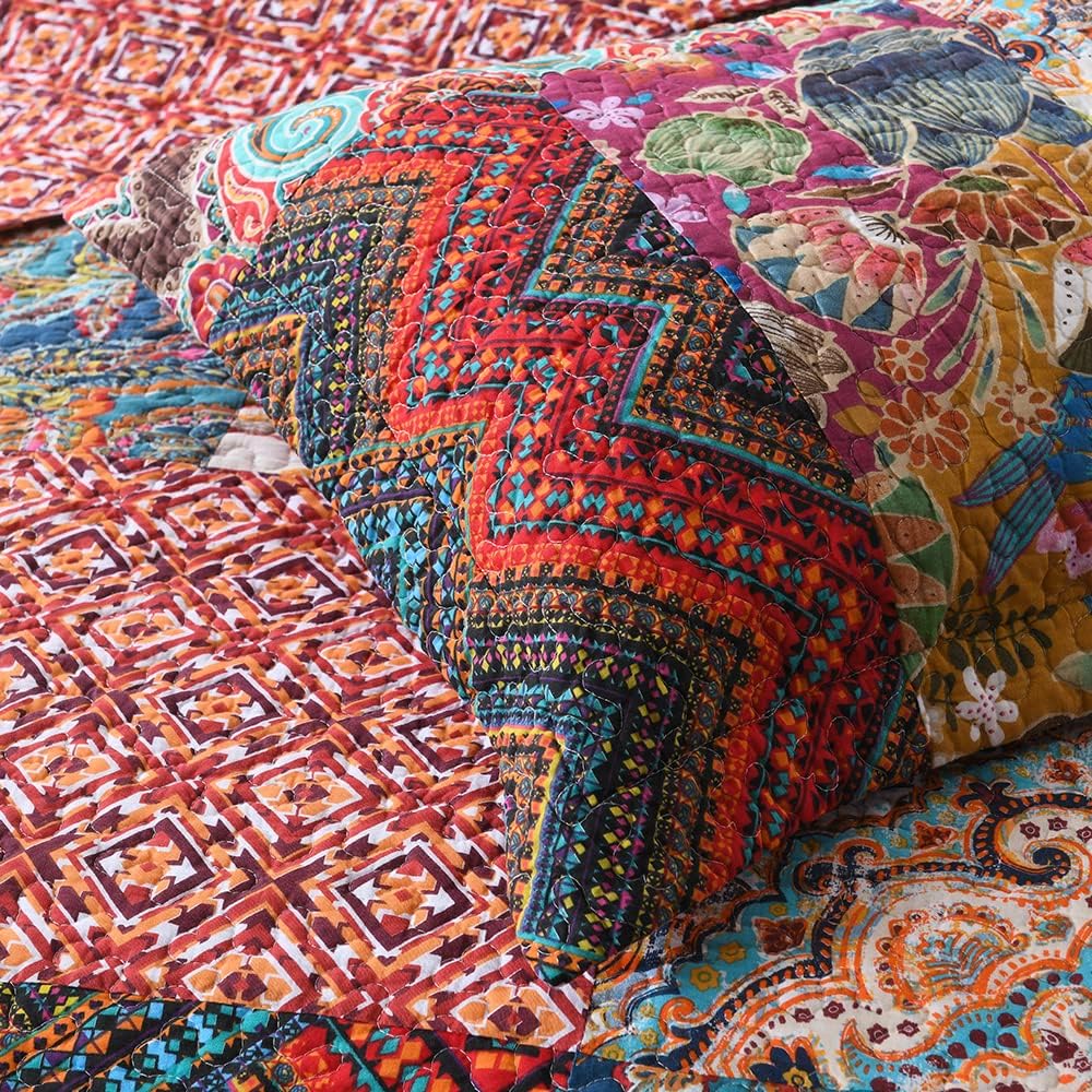 Autumn Dream Cotton Patchwork Quilt Set Queen Size