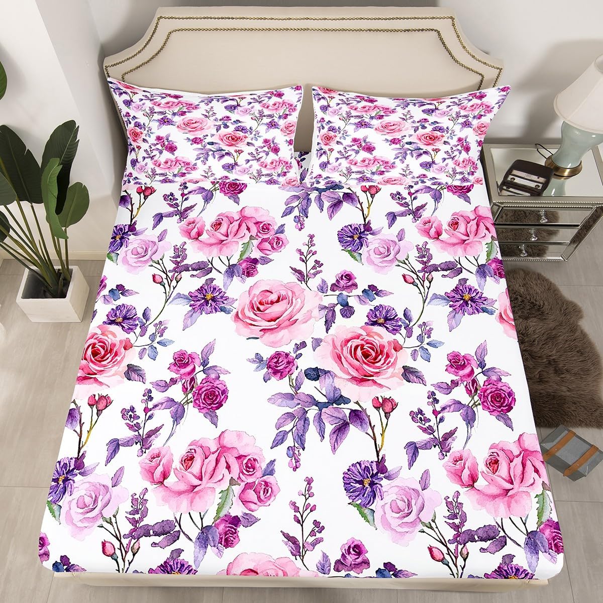 Feelyou Rose Bed Sheet Set for Kids