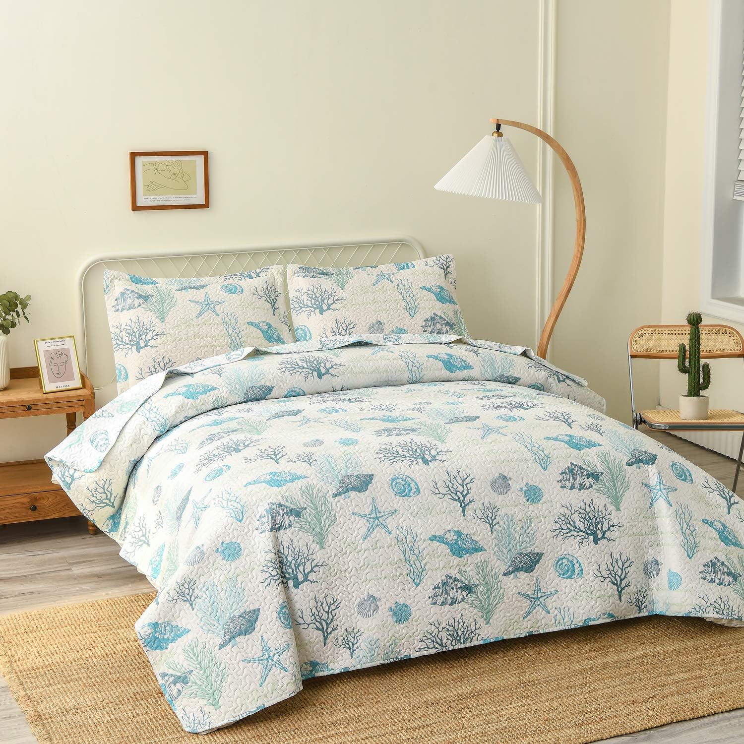 Hailea Ocean Theme Quilt Set Twin Size Reversible