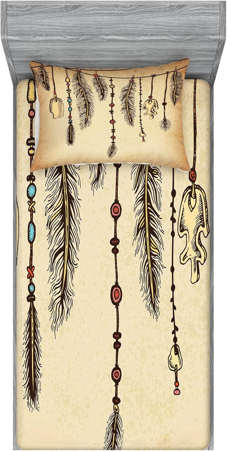 Ambesonne Tribal Sheet Pillow Sham Set Brown