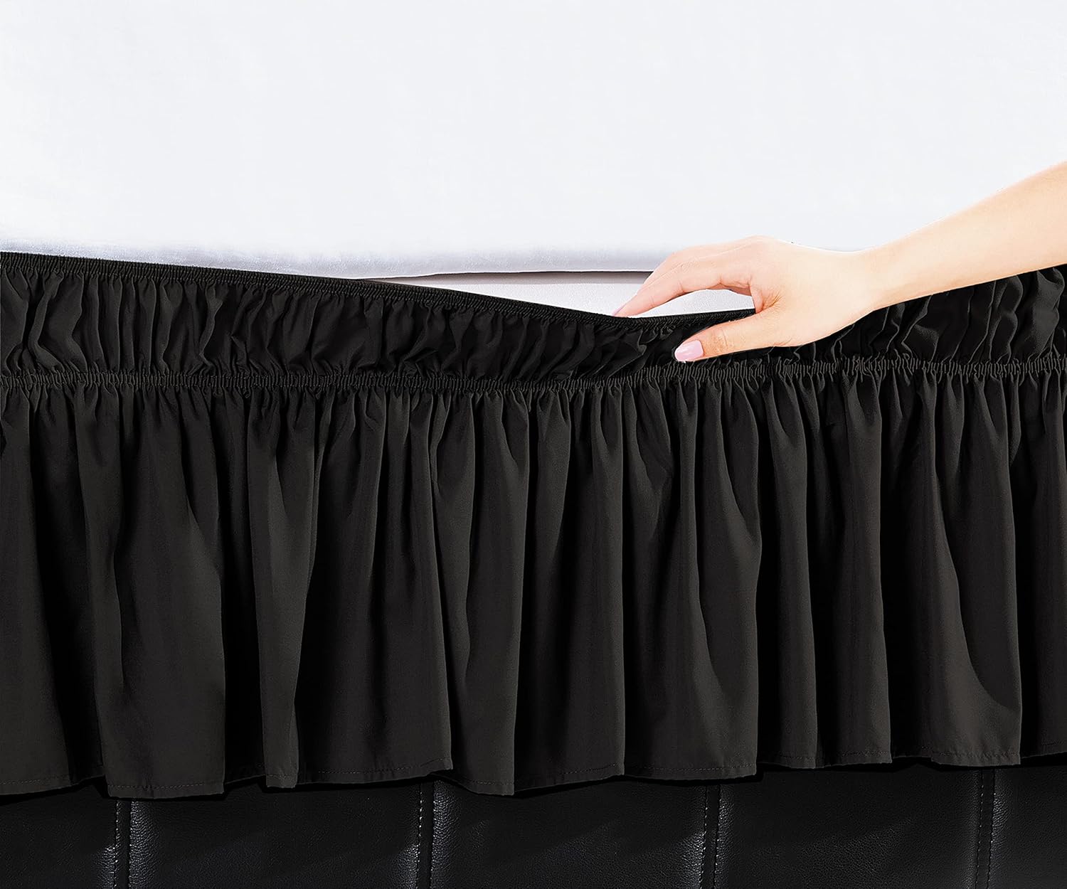 Elegant Comfort Ruffled Bed Skirt - 16 Inch Drop Black