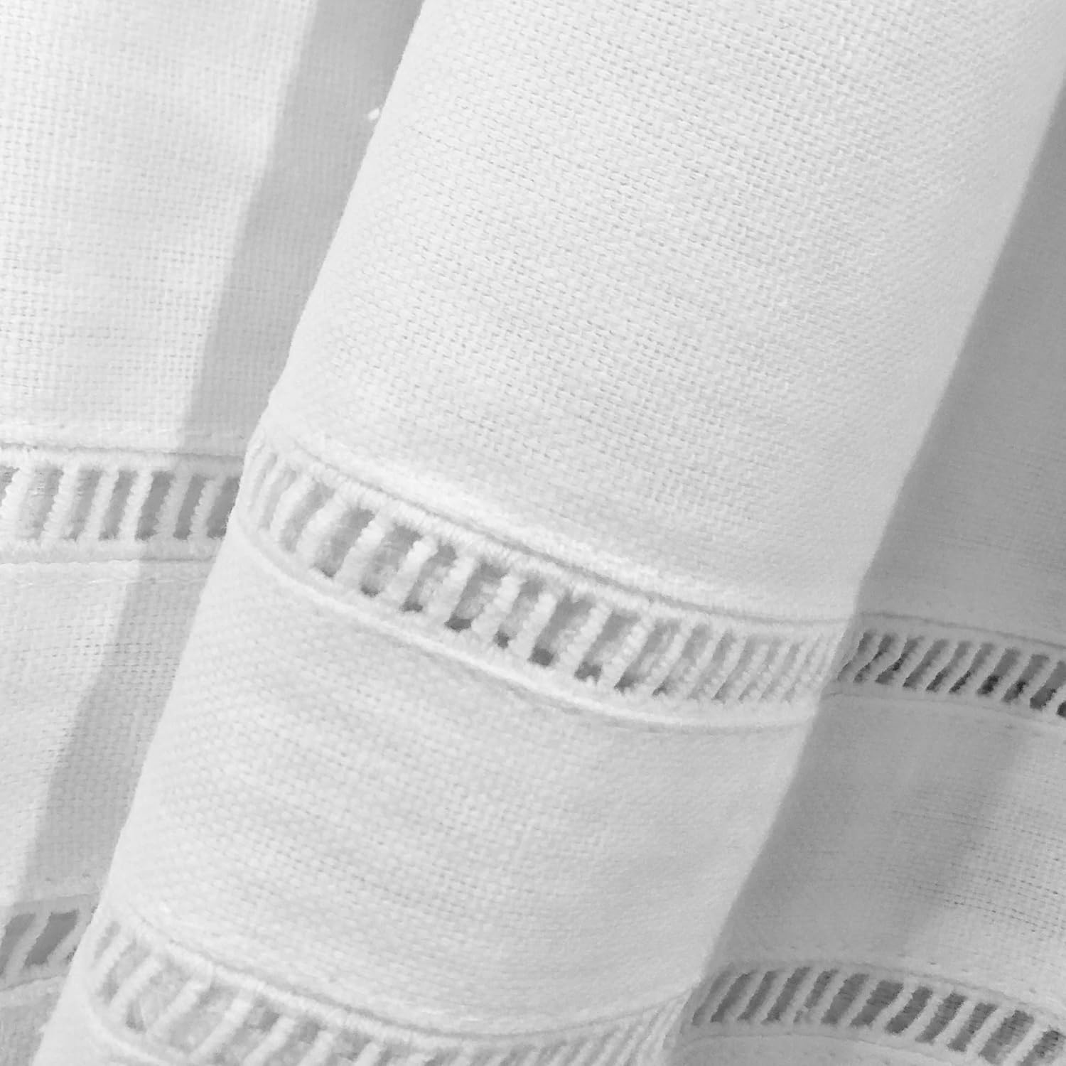 FRESH IDEAS Linenweave Hemstitch Bed Skirt - Twin White