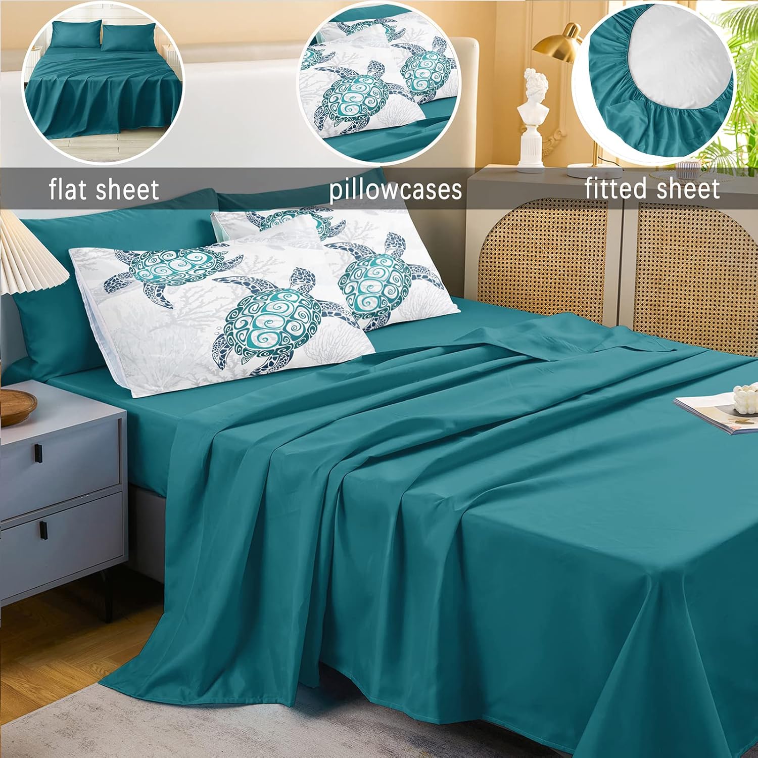 Bedbay Ocean Turtle Comforter Set 8Pcs King