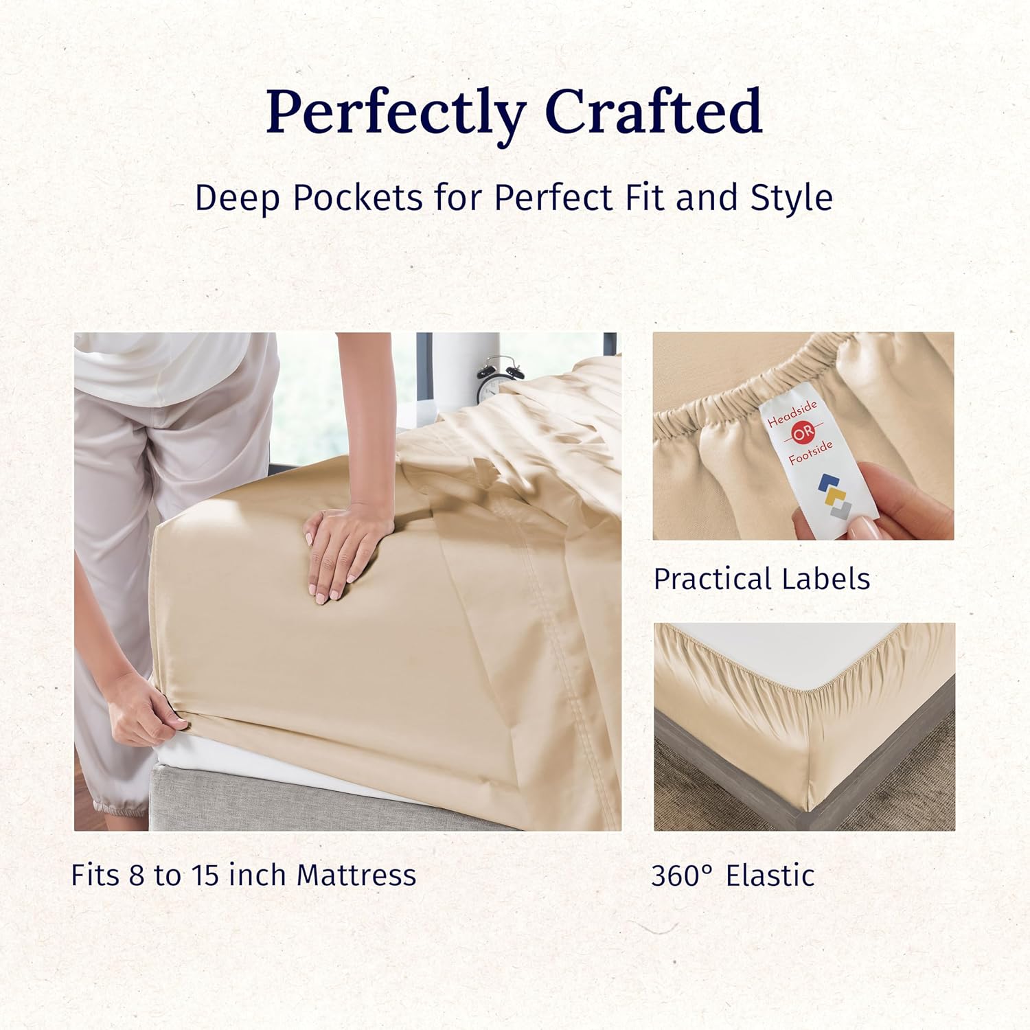 California Design Den Twin Bed Sheet Set 600 Thread Count Cotton Sateen