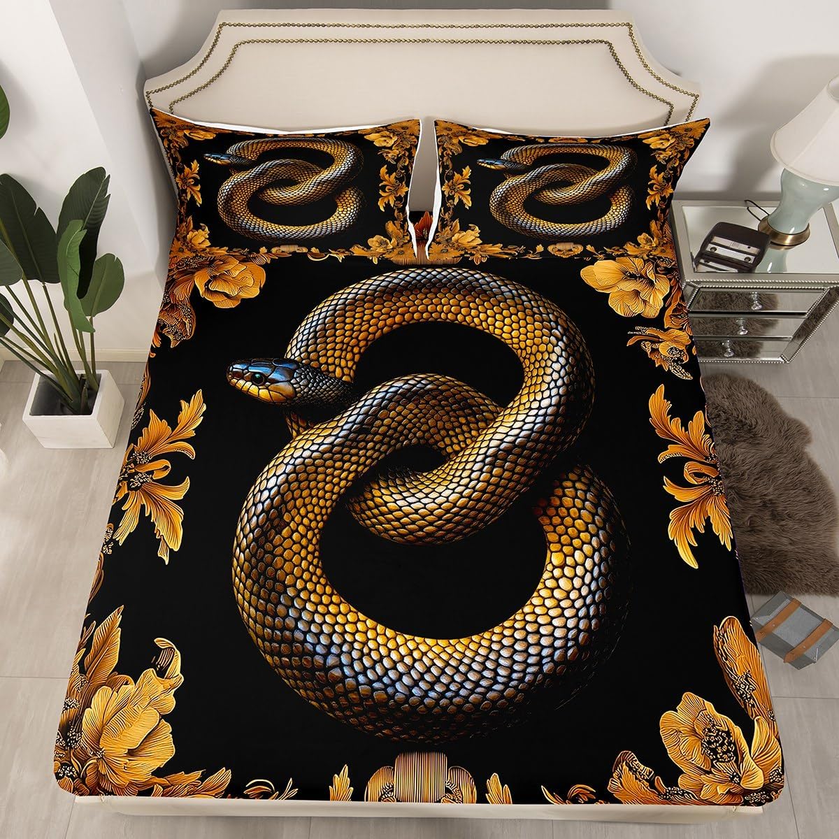 Manfei Snake Kids Full Size Sheet Set 4pcs