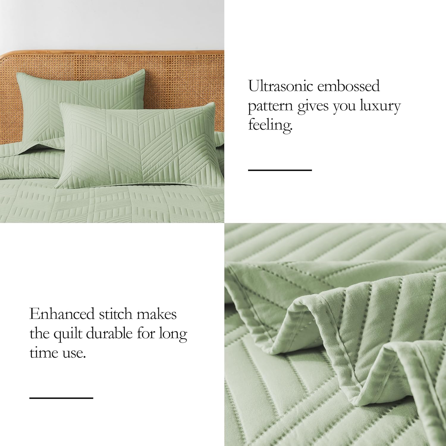 Davulos Queen Quilt Set Sage Green