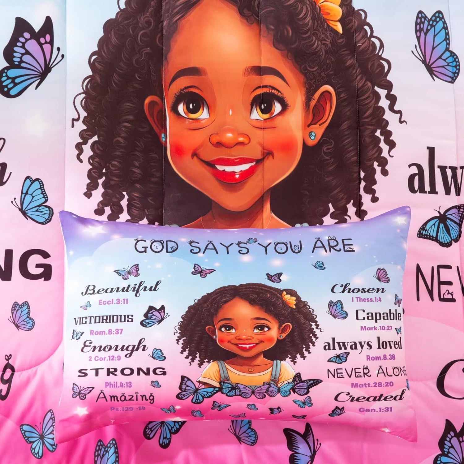 Black Girl Comforter Set Queen Size for Kids