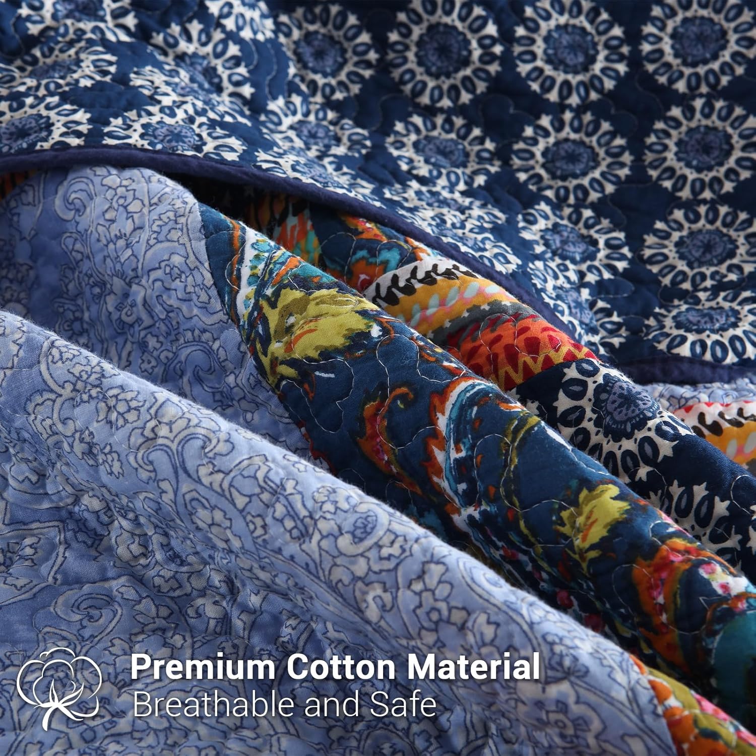 Yvooxny Reversible California King Quilt Set 1