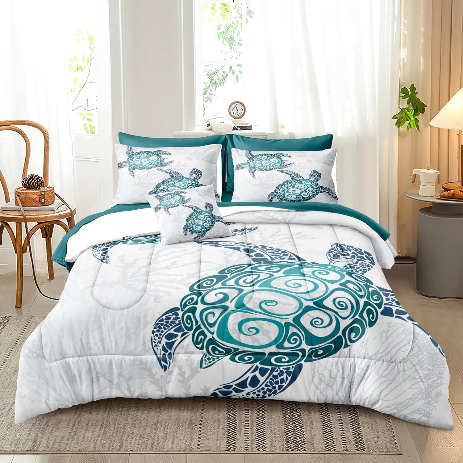 Bedbay Ocean Turtle Comforter Set 8Pcs King