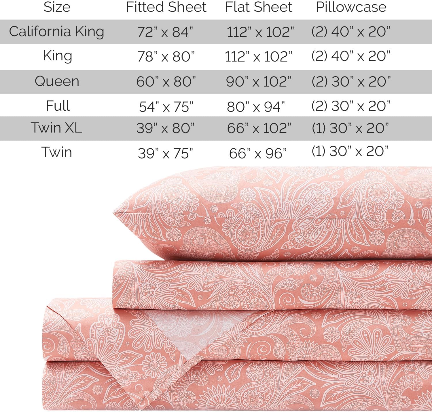 Southshore Fine Living Perfect Paisley 3-Piece Twin Sheet Set