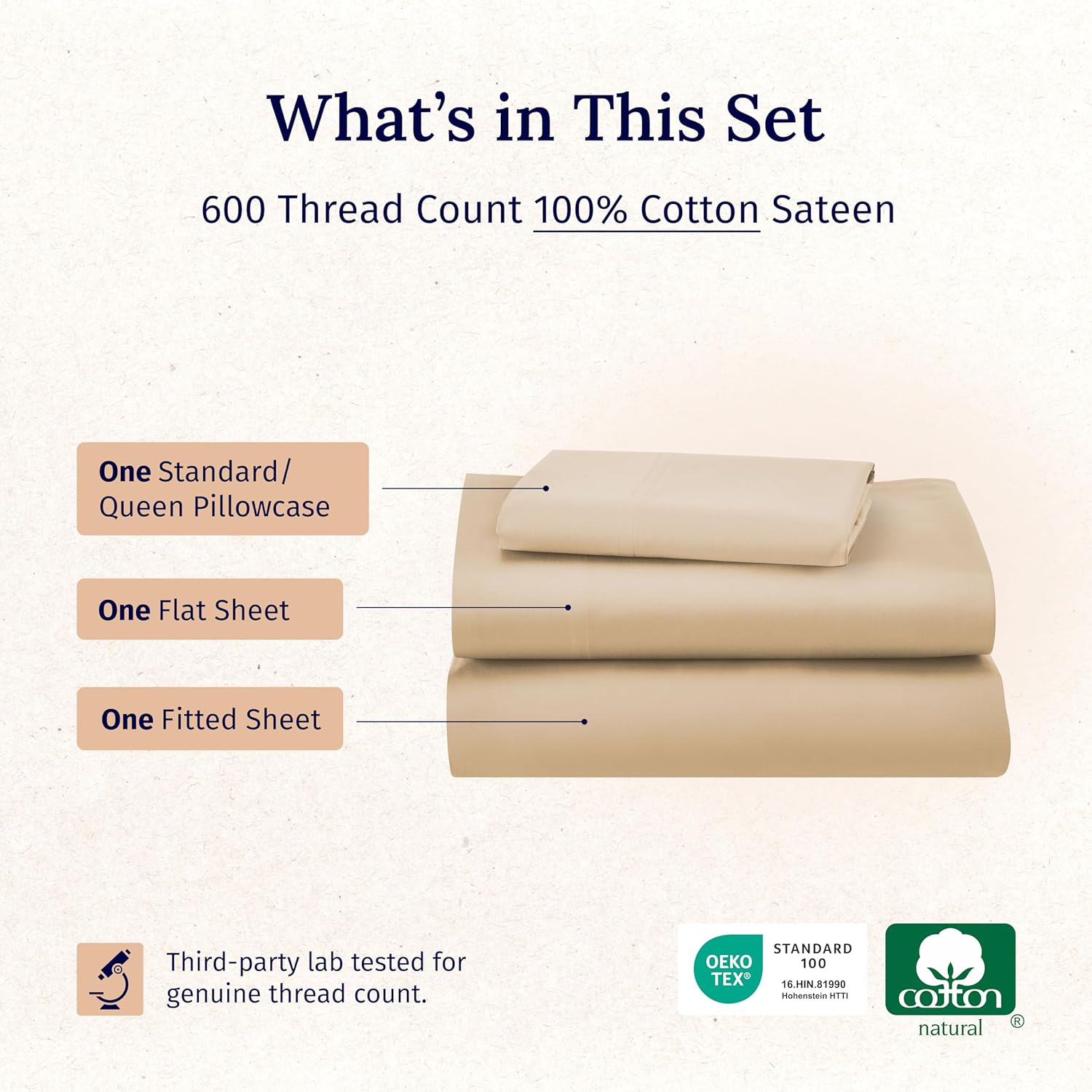 California Design Den Twin Bed Sheet Set 600 Thread Count Cotton Sateen