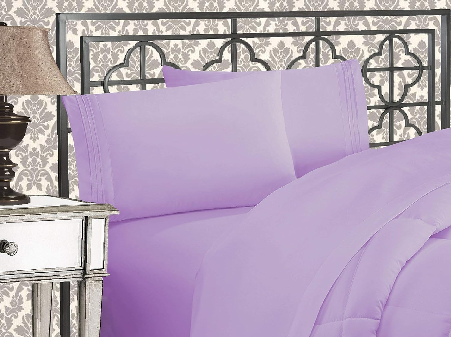 Elegant Comfort 1500 Thread Count Lilac Bed Sheet Set