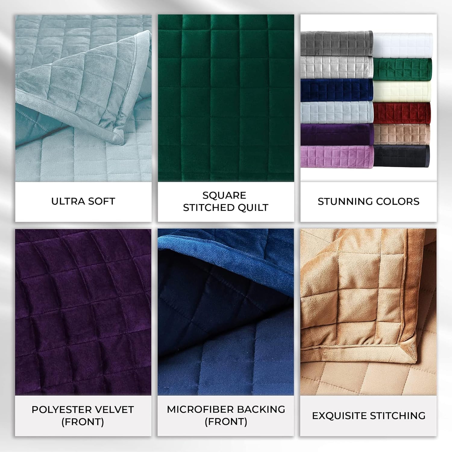 Tribeca Living Velvet Quilt Set Queen Black