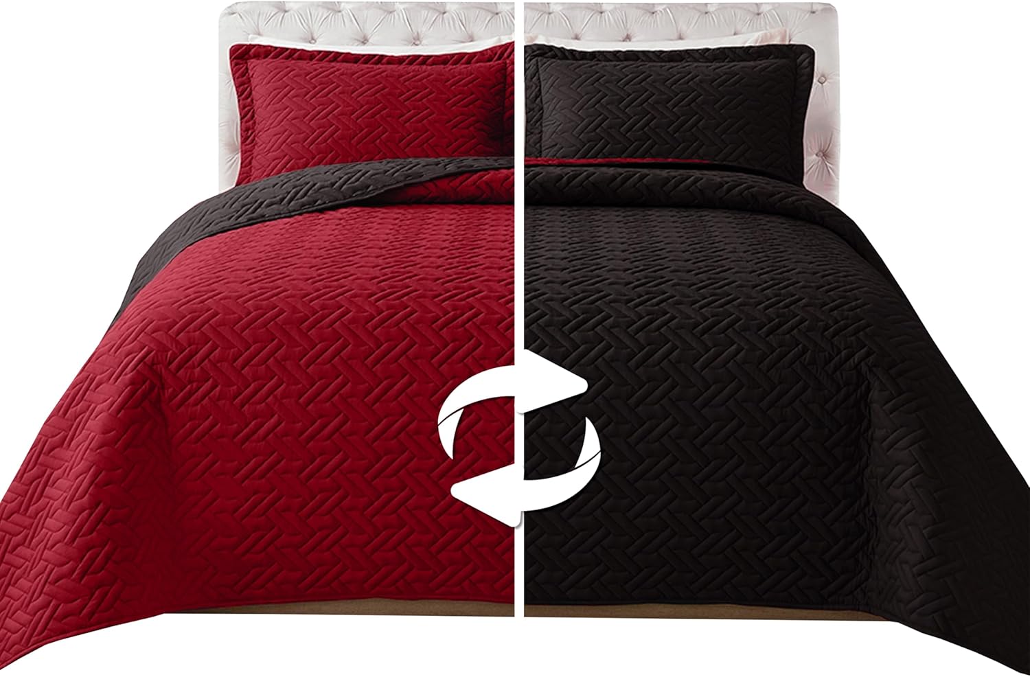 Elegant Comfort Reversible Quilt Set Twin XL 3-Piece