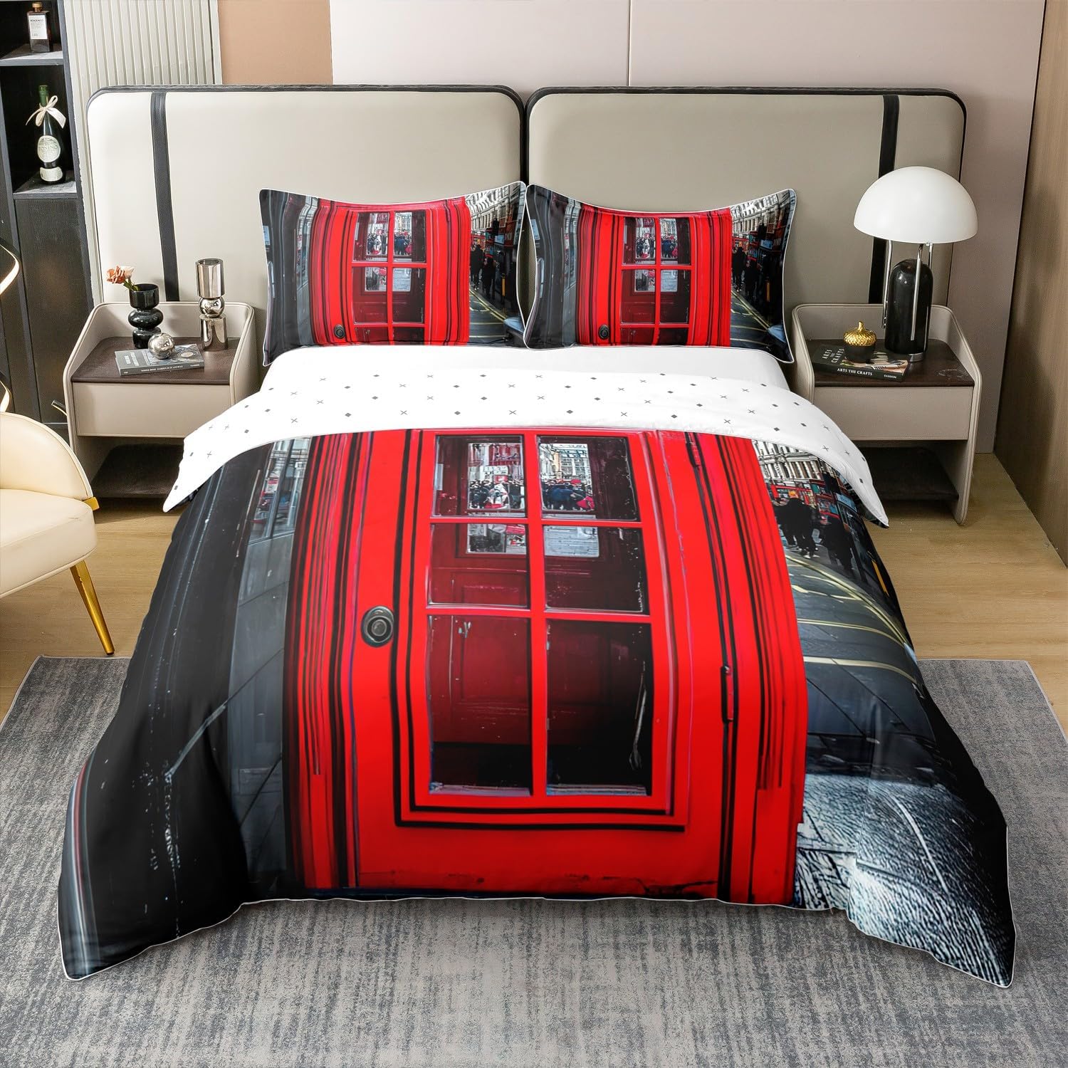 Feelyou London Themed Cotton Duvet Cover Set for Kids