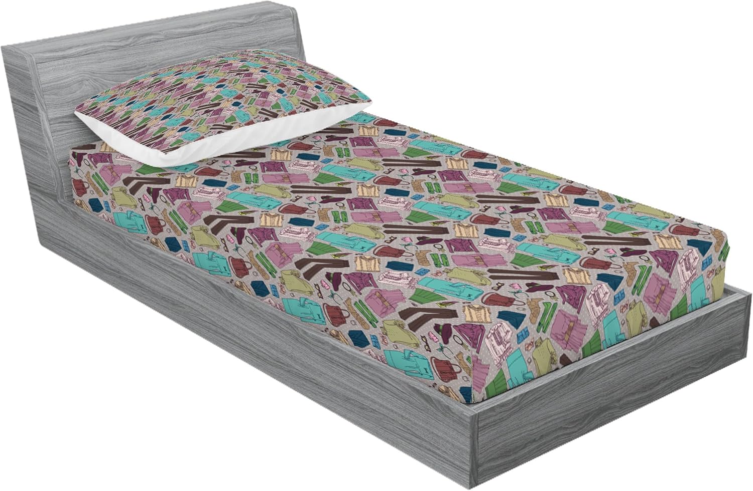 Ambesonne Hipster Sheet Pillow Sham Set Multicolor 1