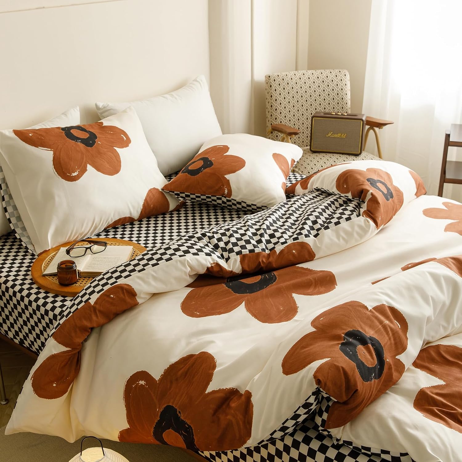 Cottonight Cal King Comforter Set with Sunflower and Pumpkin Design