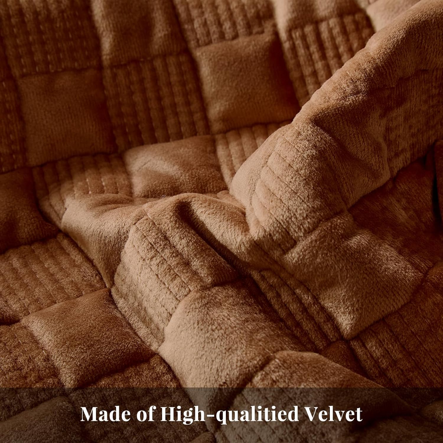 WARMDERN Luxury Velvet Quilt Queen Size Set