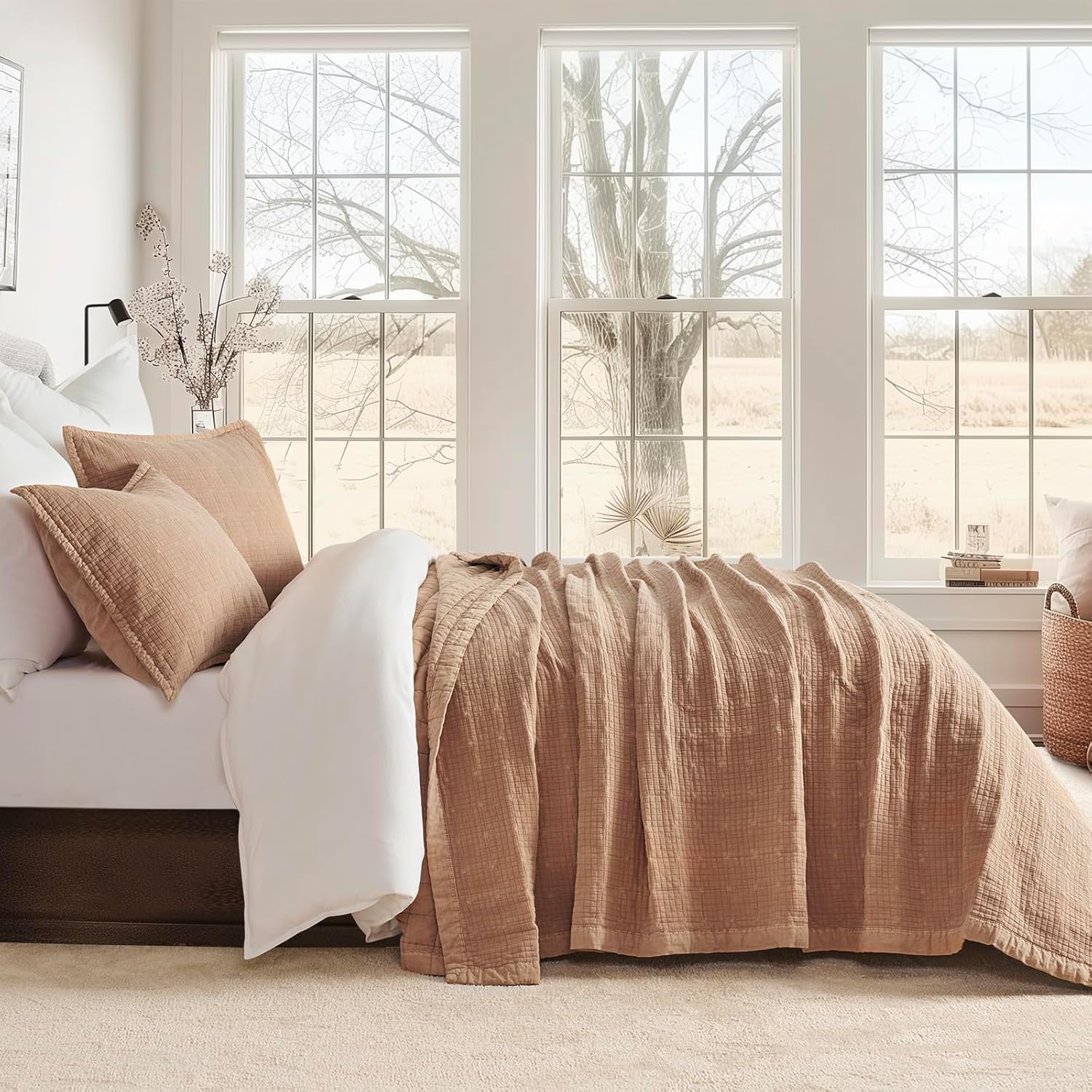 Evergracehome Stonewashed Cotton Quilt Set Full Queen