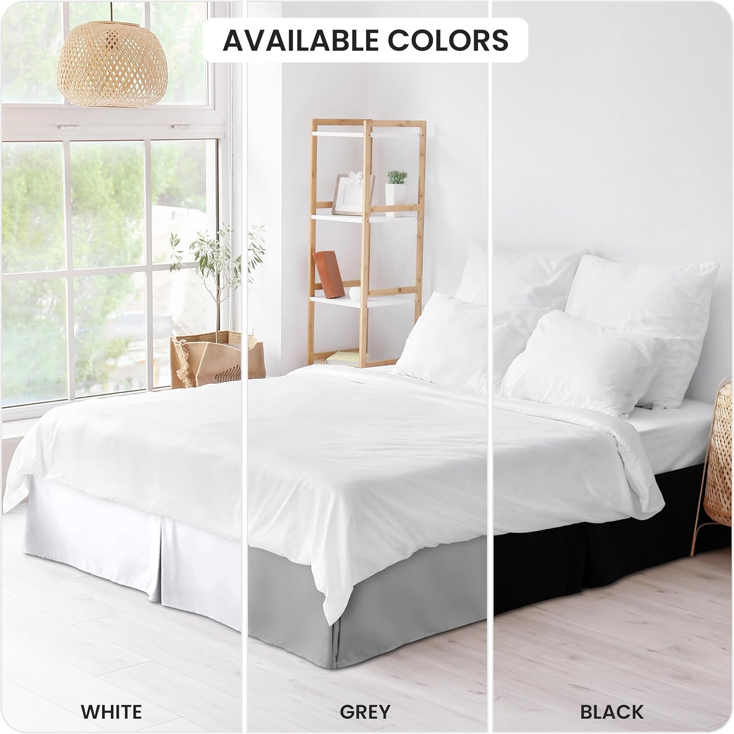 LDC LUX Dcor King Bed Skirt 16 Inch Drop