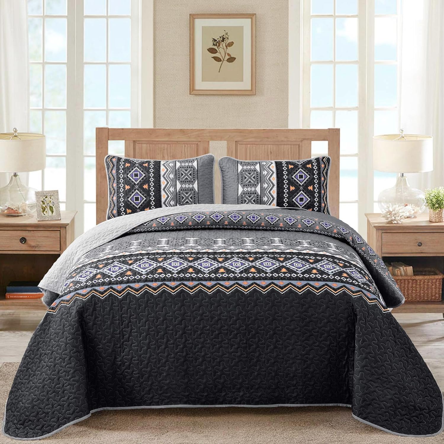 WONGS BEDDING Boho Quilt Set King