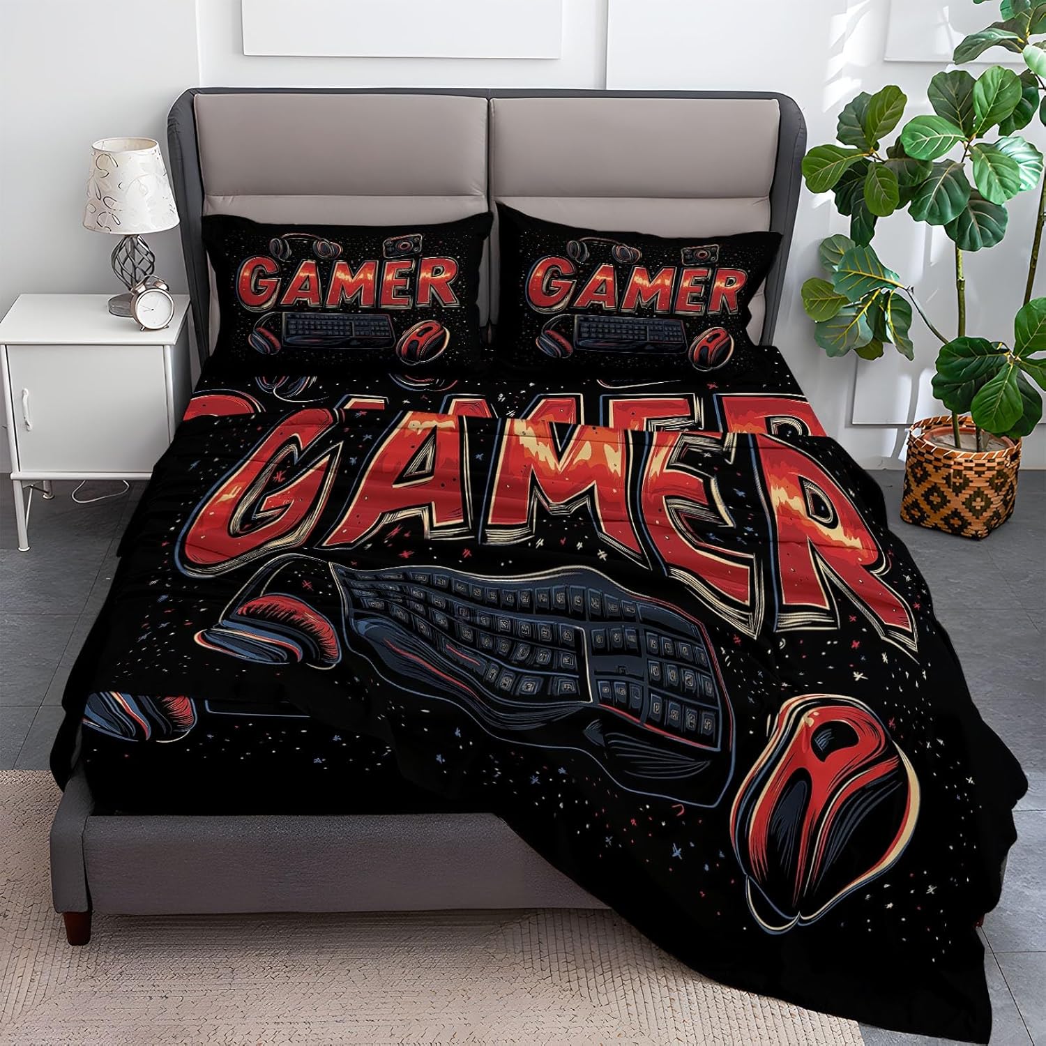 Twin XL Sheet Set 3 Pcs Gaming Print Microfiber