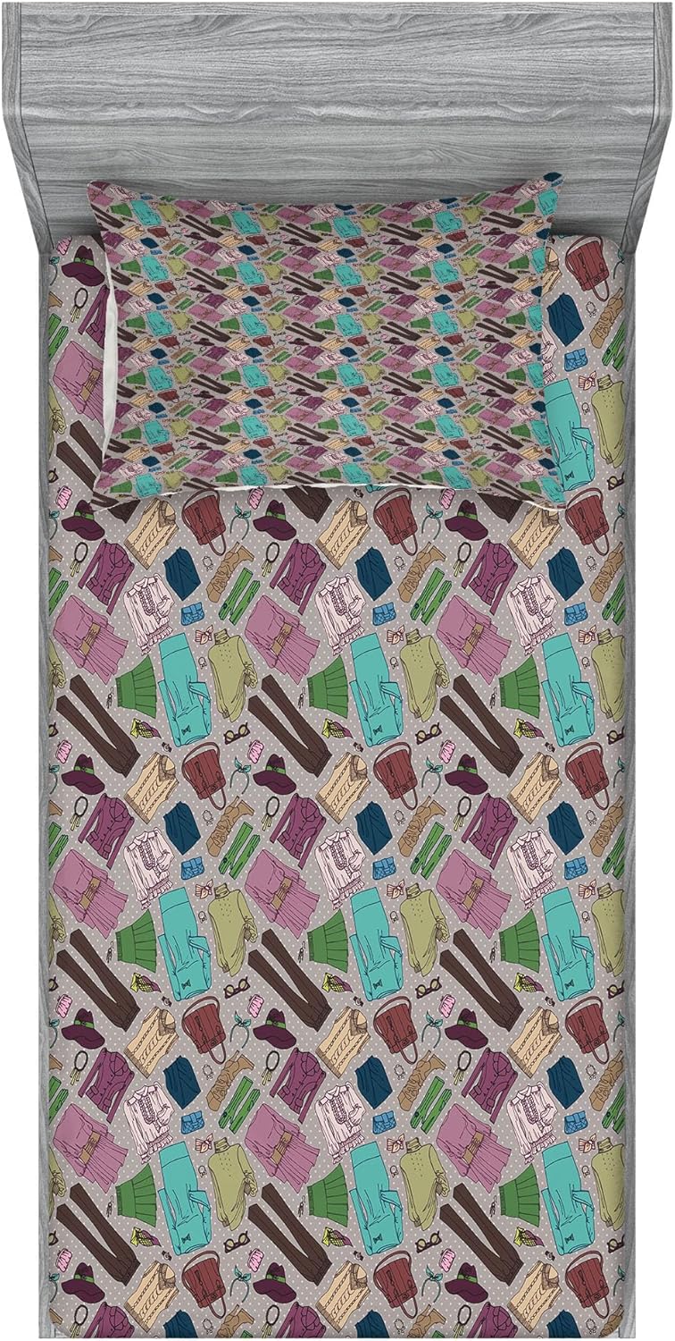 Ambesonne Hipster Sheet Pillow Sham Set Multicolor 1