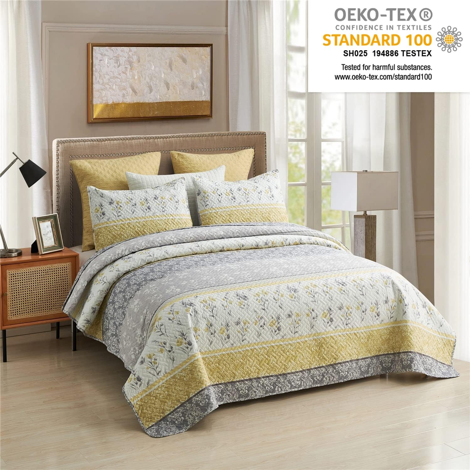 MERRY HOME Queen Quilt Set with 2 Pillow Shams