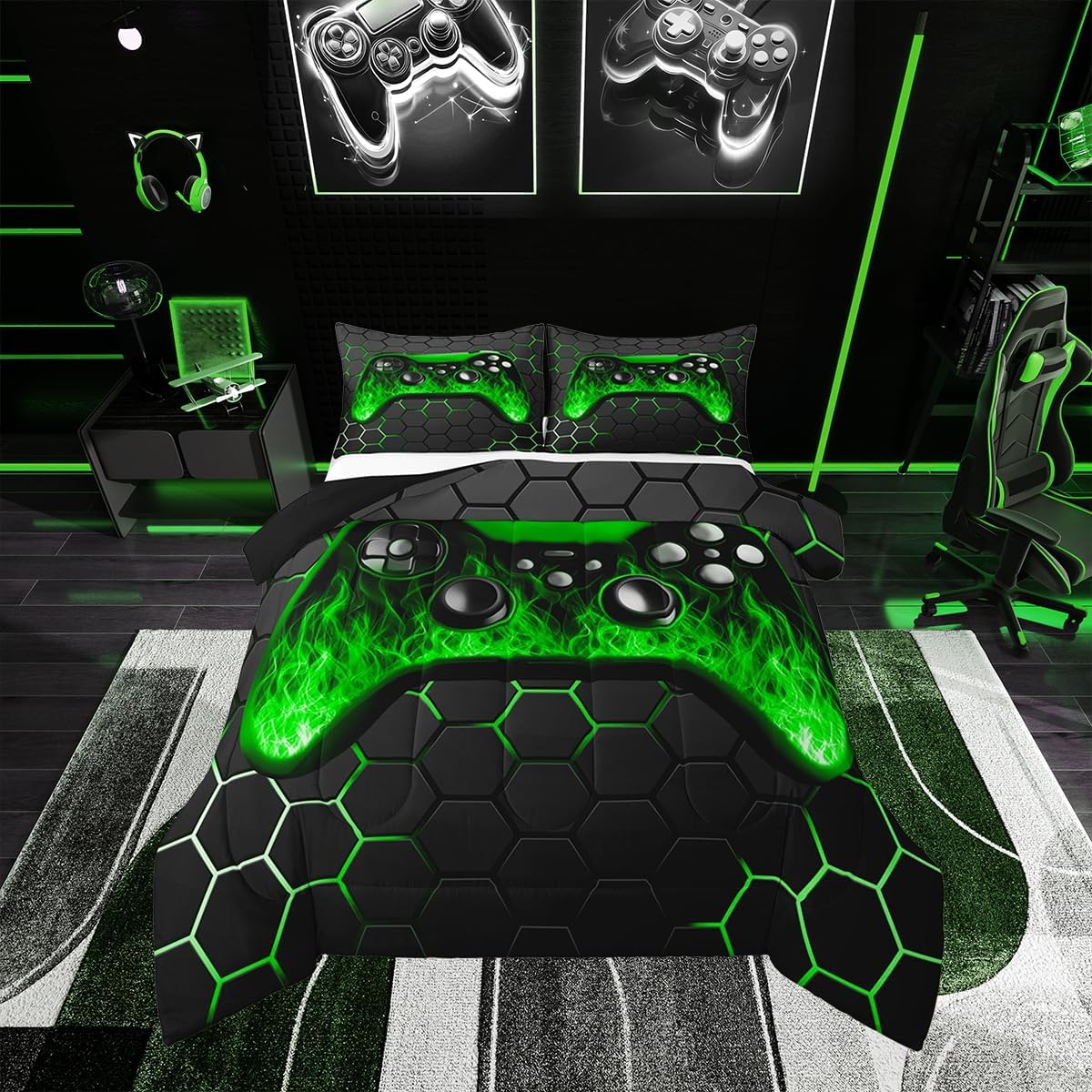 Erosebridal Boys Gamer Comforter Set Queen Size