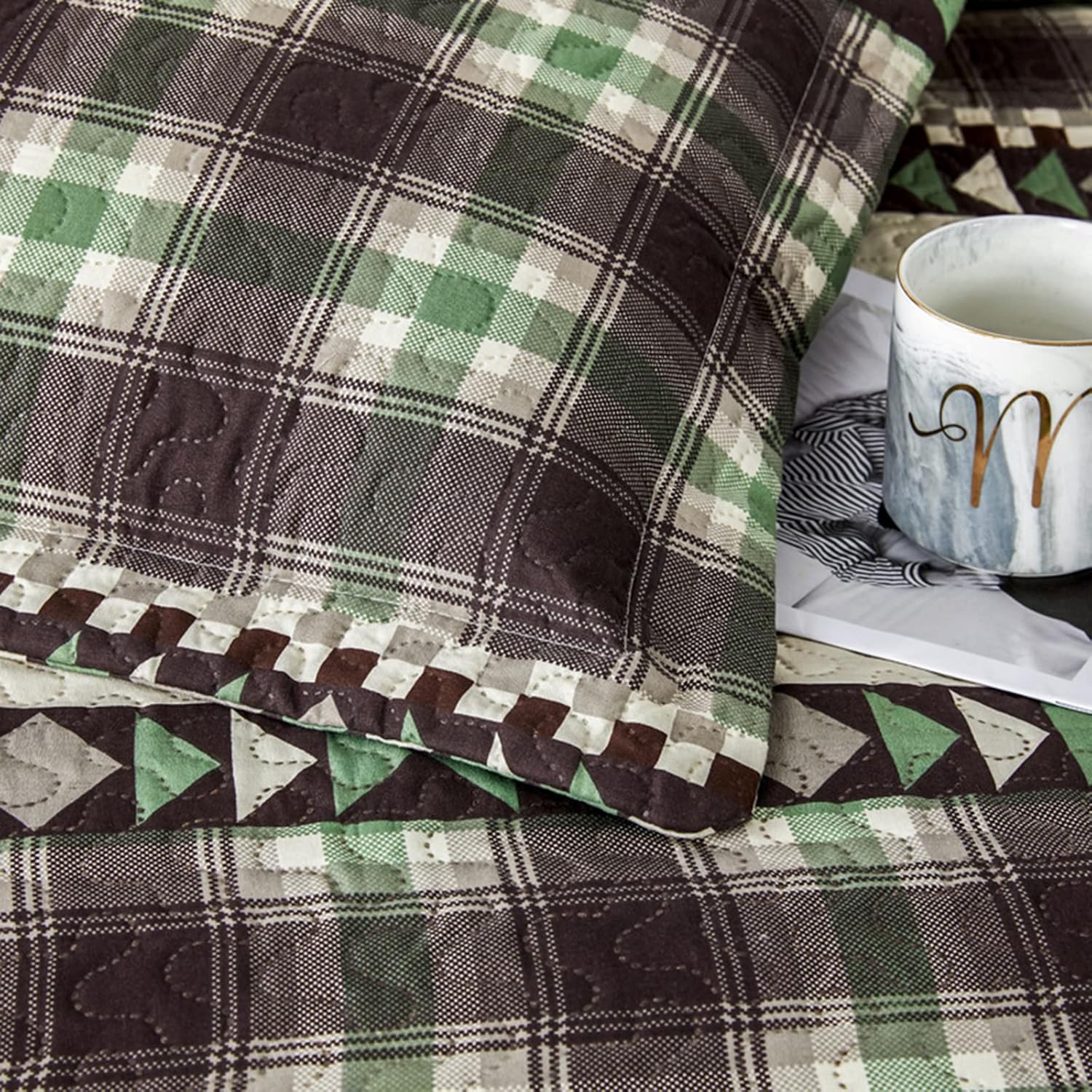 CHESITY Queen Size 3Pcs Quilt Set Farmhouse Decor